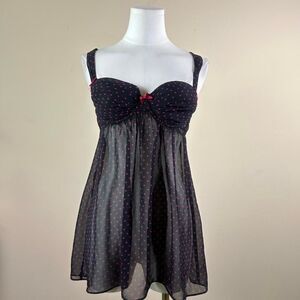 Gilligan O Malley Scene Polka Dot Hot Pink and Black Slip